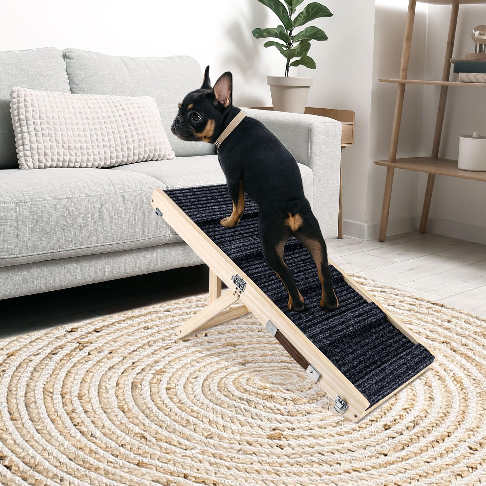Okydoky rampa para perro pequeño ajustable y plegable facilita subir a sofá o cama