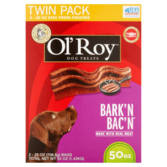 Ol' Roy Bark'n Bac'n snacks para perros, sabor tocino real para premio diario