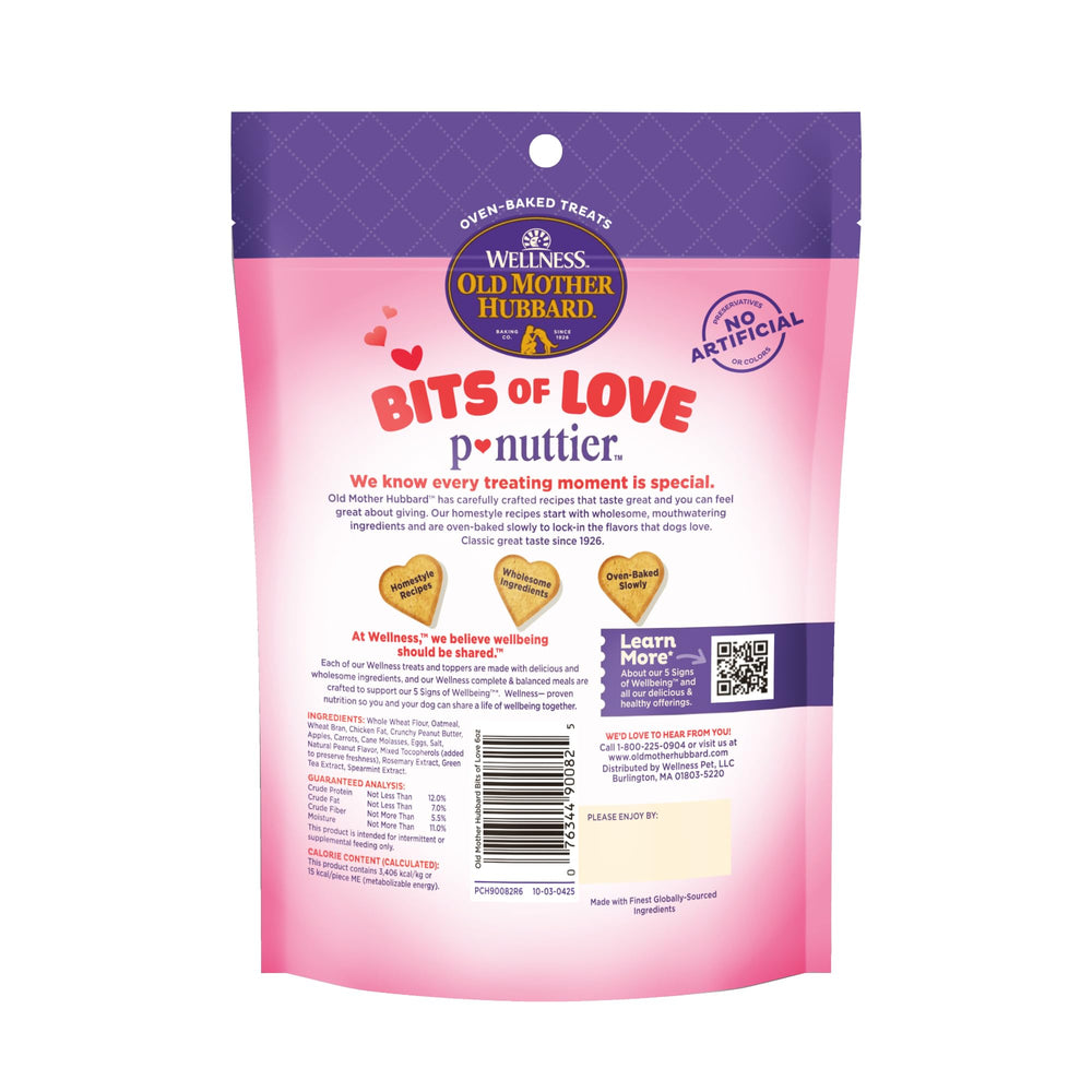 Old Mother Hubbard Bits of Love P-Nuttier, galletas crujientes para entrenamiento diario.