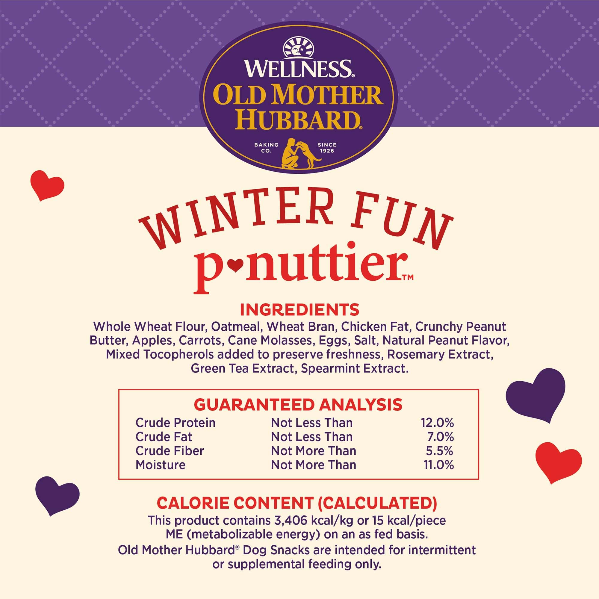 Ingredientes simples: maní, frutas y vegetales en galletas Old Mother Hubbard