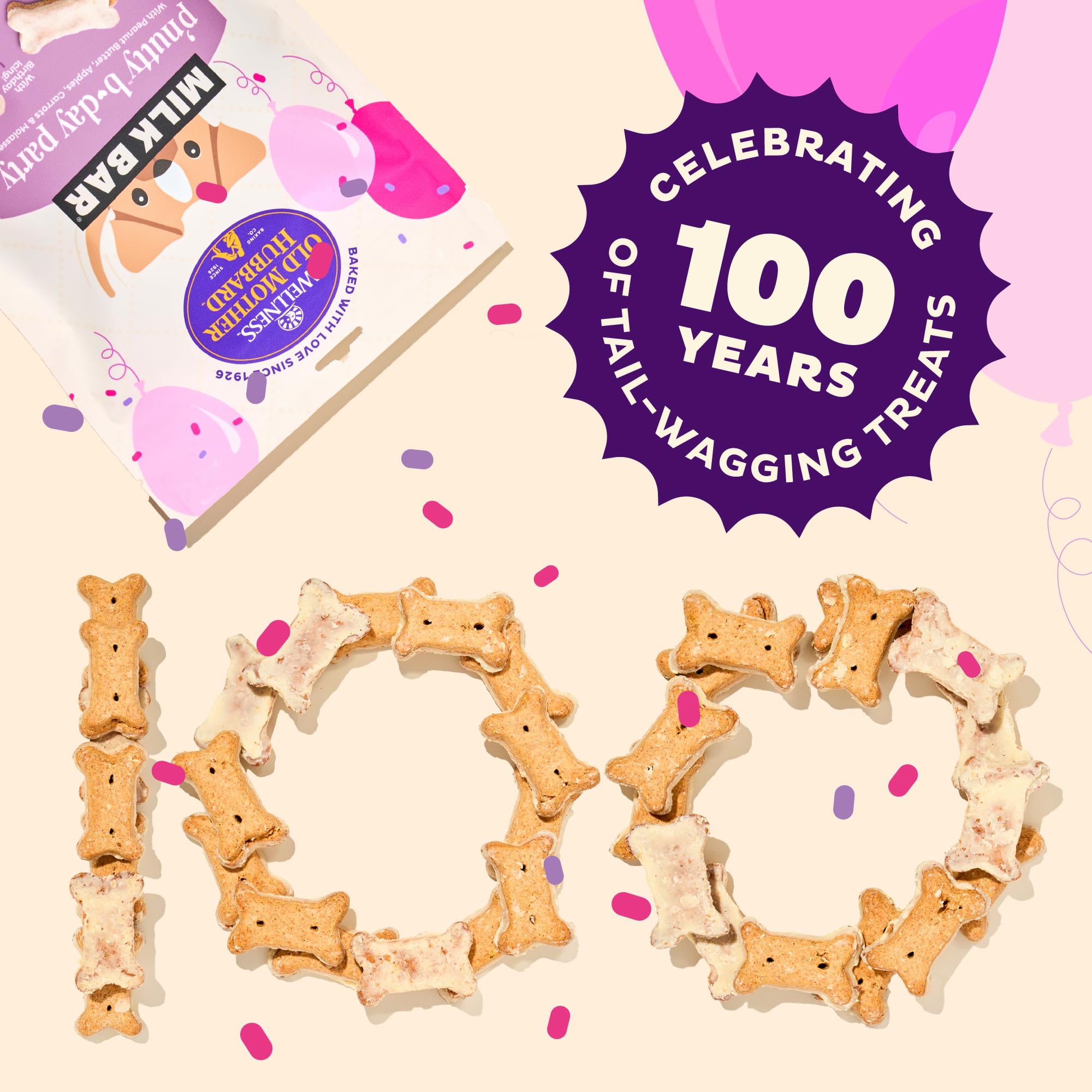 Old Mother Hubbard Milk Bar P’Nutty B-Day Party, cobertura de yogur de vainilla para celebrar.