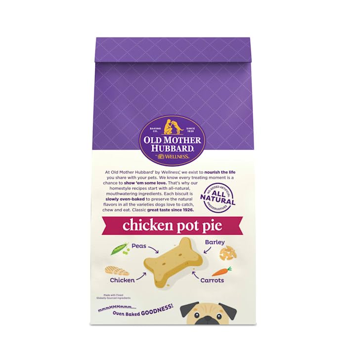 Old Mother Hubbard Mini Pie Guisantes y Pollo: sabor natural para pausa de entrenamiento.