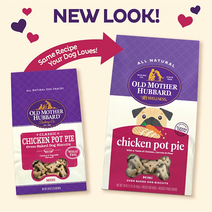 Old Mother Hubbard Mini Pie Verduras y Pollo: mezcla sabrosa para premiar con moderación.