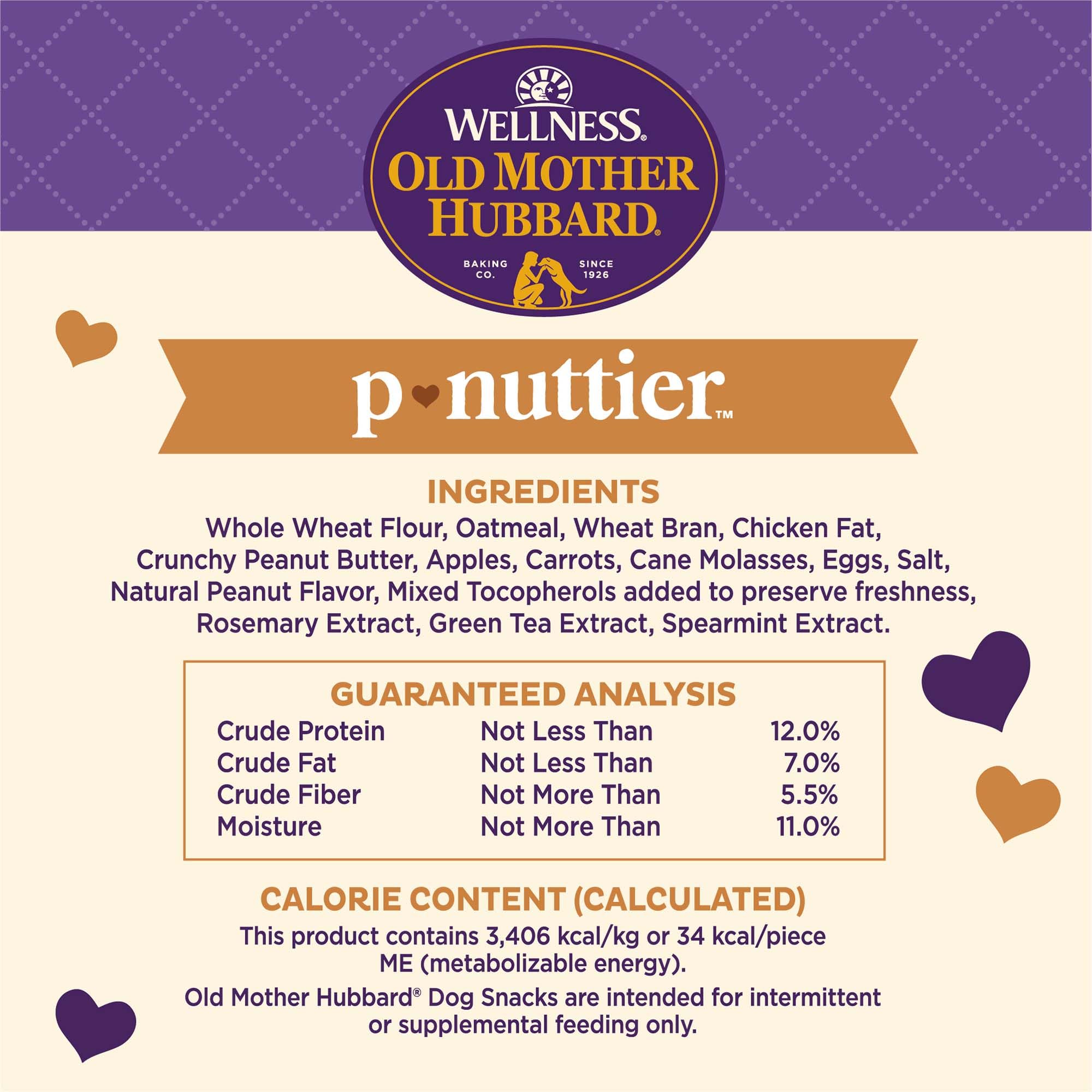 Old Mother Hubbard P-Nuttier forma de hueso atractiva para perros.
