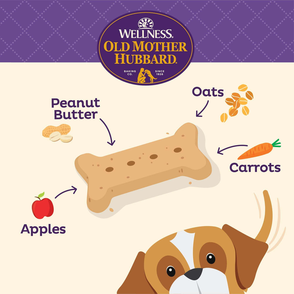 Galleta dental crujiente de Old Mother Hubbard Wellness P-Nuttier para entrenamiento canino