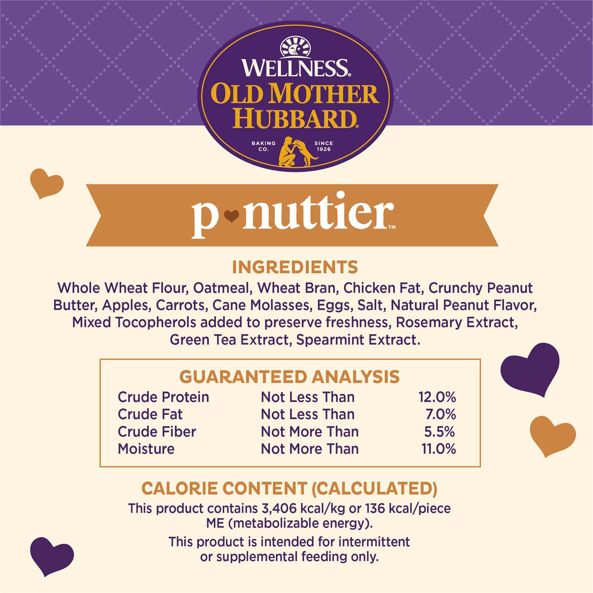 Galleta para perros Old Mother Hubbard Wellness P-Nuttier sabor mantequilla de maní