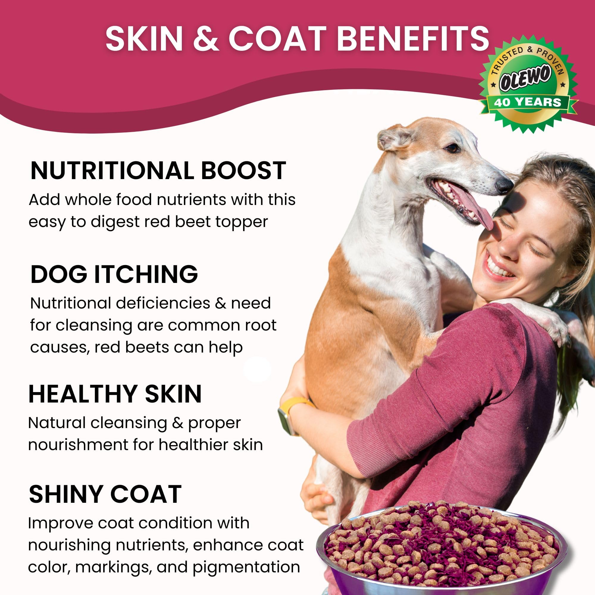 Olewo Remolachas Rojas: salud intestinal para perros activos y con energía