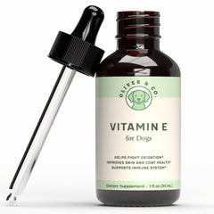 Oliver y Co. Vitamina E para perros: botella de aceite para piel y pelaje saludables.
