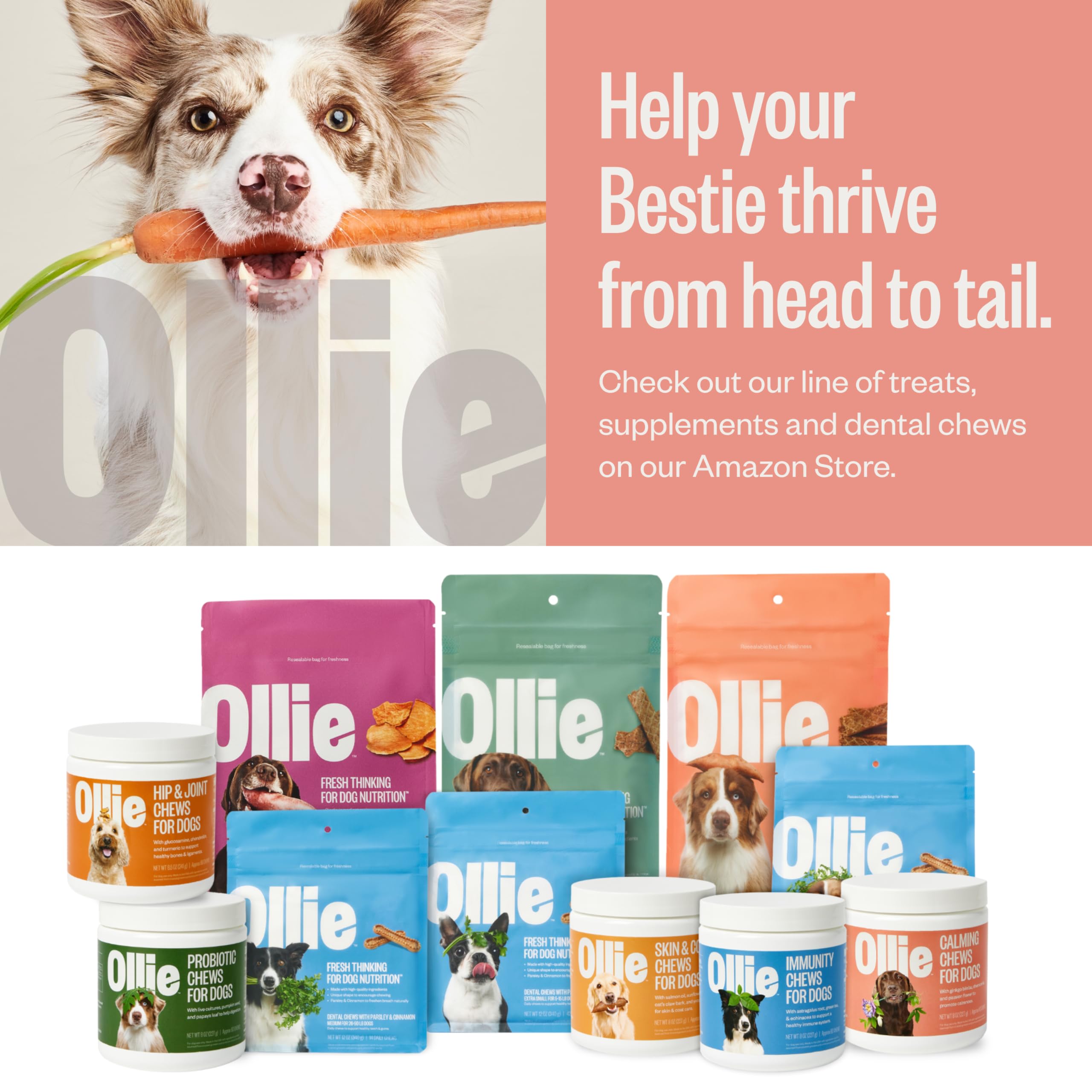Ollie 5 oz serving ready for everyday snacking and rewards.