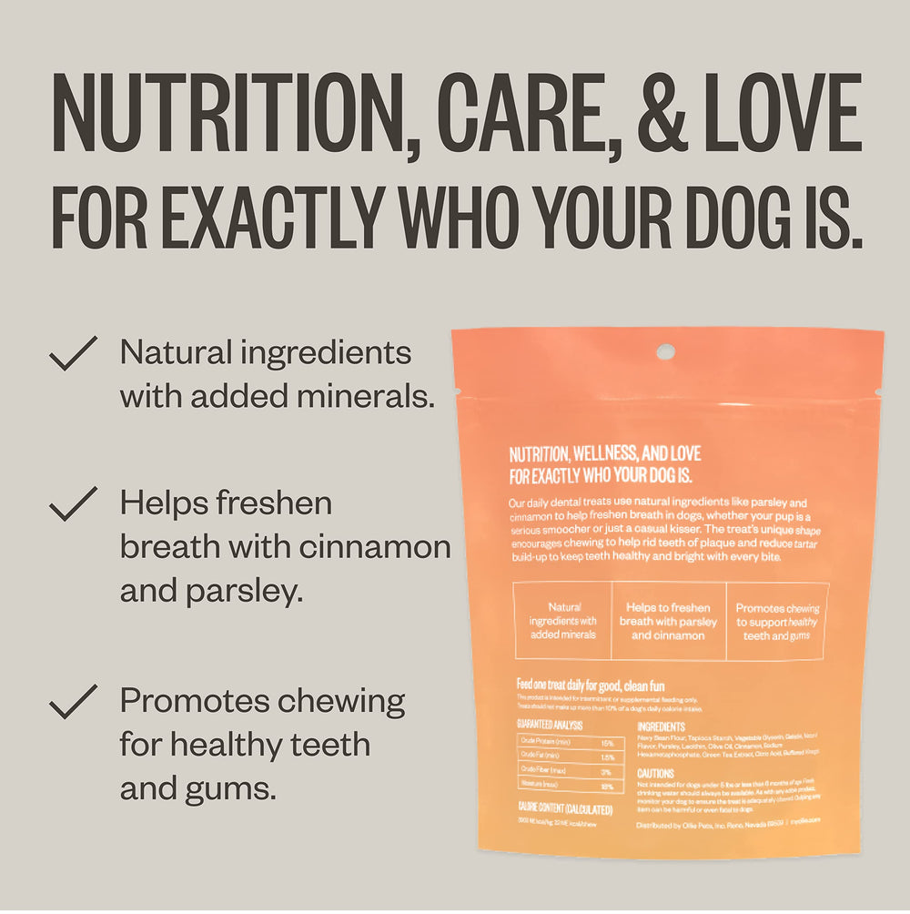 Premio dental Ollie para perro XS, snack sabroso para higiene oral.