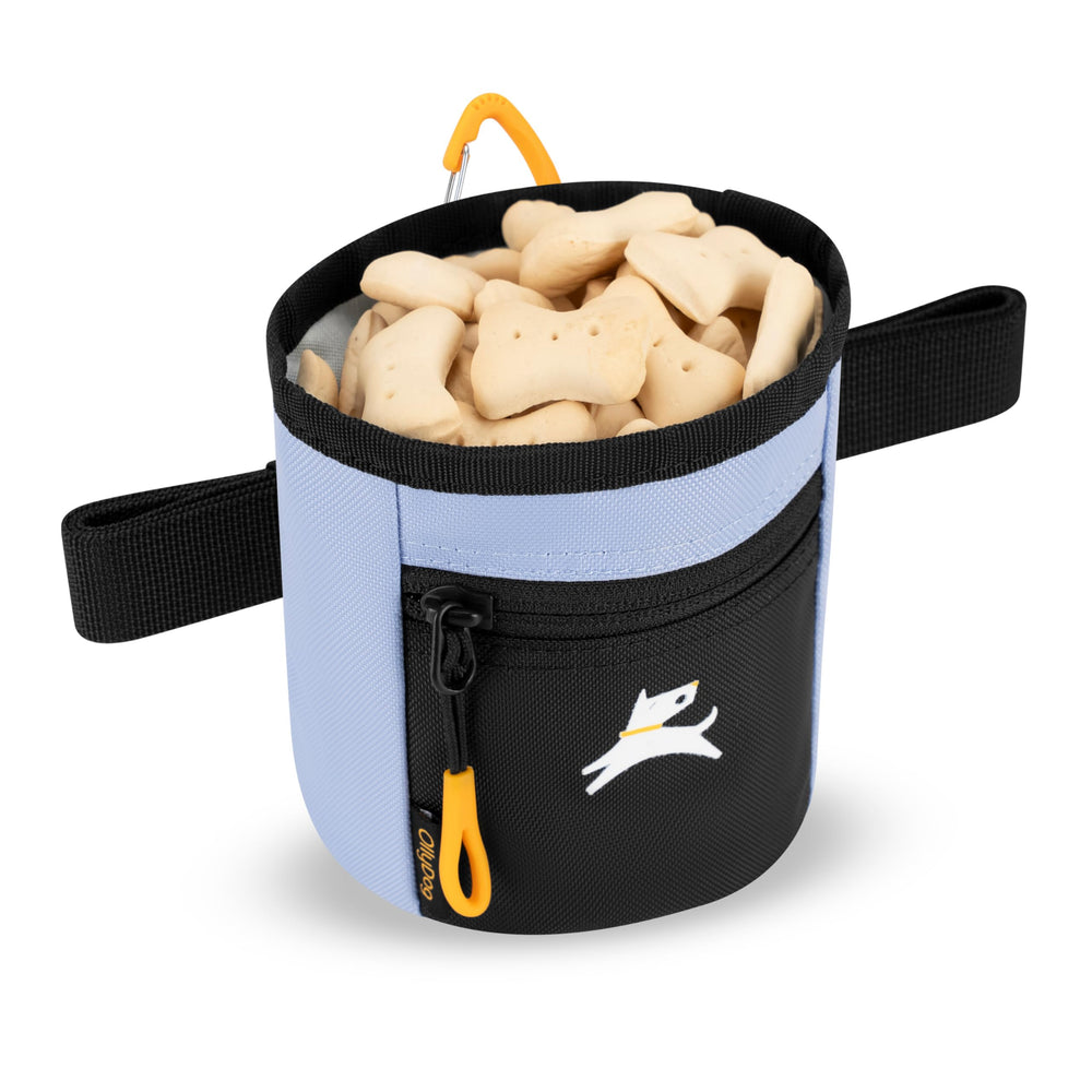 Uso manos libres con bolsa OllyDog enganchada a la correa.