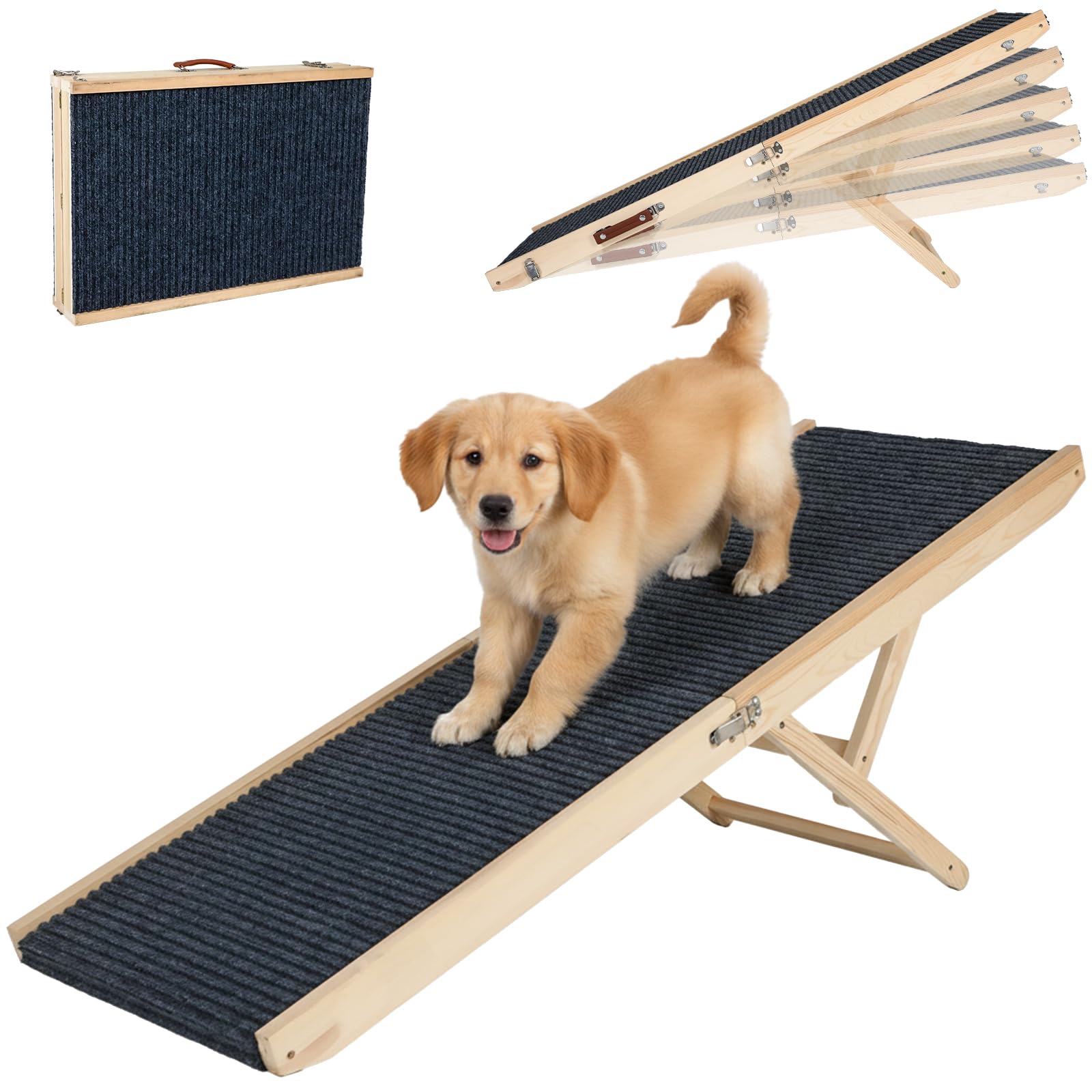 OLYMSOLD rampa para perros plegable facilita subir a la cama con seguridad.