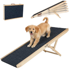 OLYMSOLD rampa para perros plegable facilita subir a la cama con seguridad.