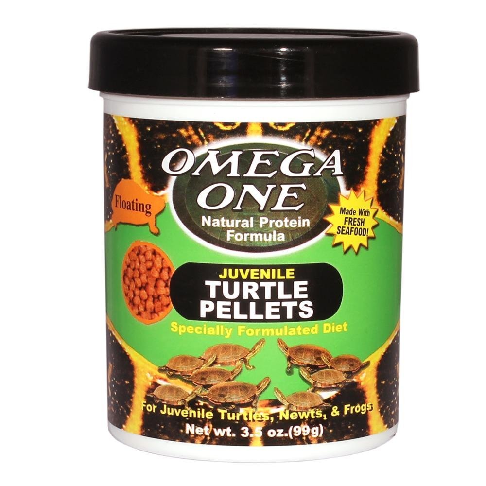 Omega One gránulos tortuga juvenil 3mm flotantes, promueven crecimiento y desarrollo suave del caparazón.
