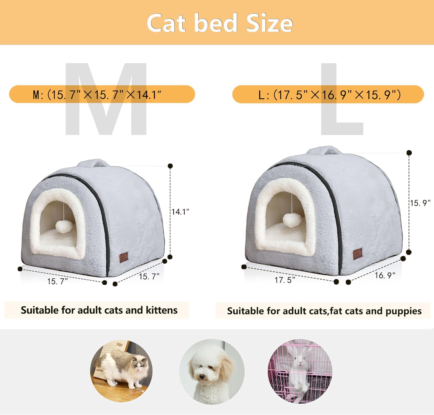 OMIVIER cama-mascota-lavable-desmontable: limpieza rápida y práctica.