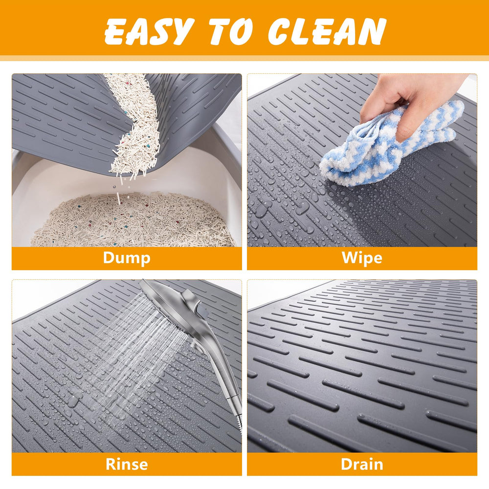 Ondware alfombra doble uso, sirve como tapete para comida y agua, manteniendo el área ordenada.