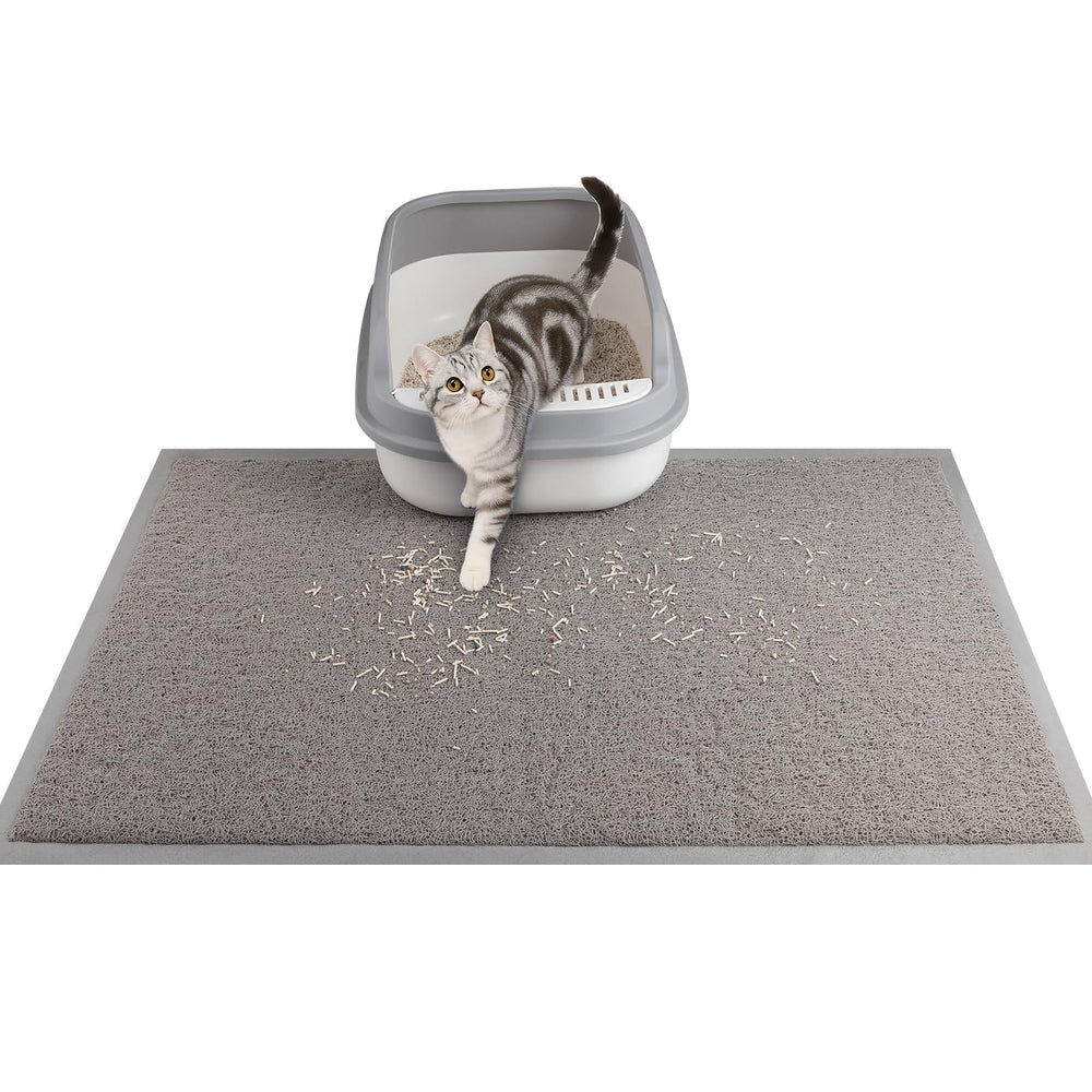 Ondware alfombrilla para caja de arena gris; atrapa arena y mantiene el suelo limpio.