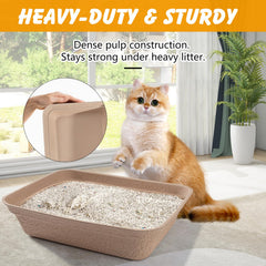 Ondware caja desechable para gatos, paredes altas, previenen derrames y desorden.
