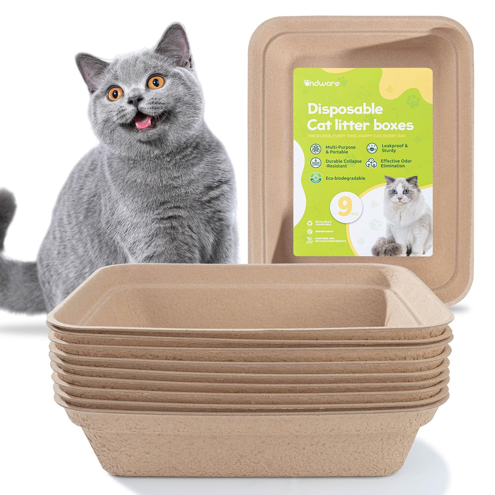 Ondware caja de arena desechable para gatos, tamaño grande, ideal para viajes.