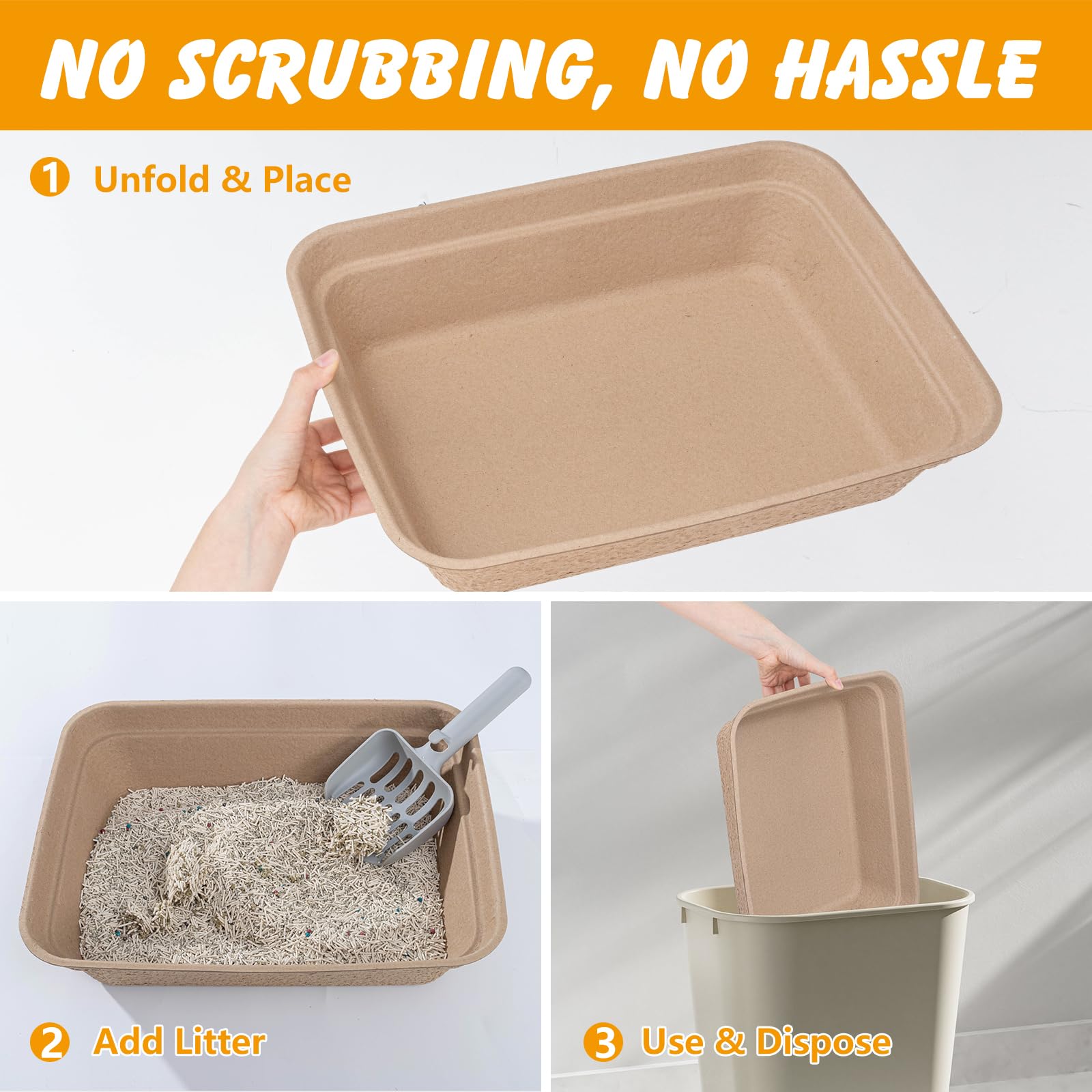 Ondware caja desechable para gatos, perfecta para viaje y uso en casa.
