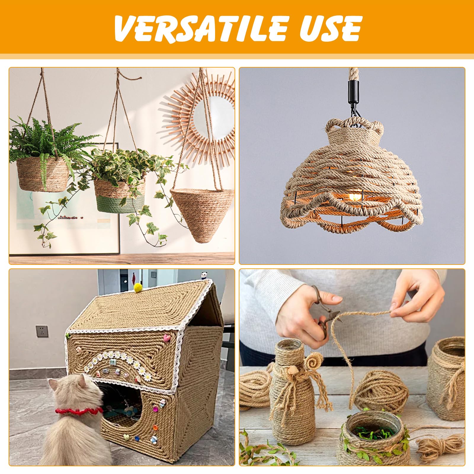 Ondware cuerda sisal tratada con aceite vegetal para mayor durabilidad
