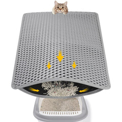 Ondware doble capa alfombra arenero para gatos, captura la arena y protege el suelo.