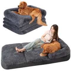 Ondware cama-perro-plegable: cama sofá para humanos y mascotas, útil en casa o campamento.