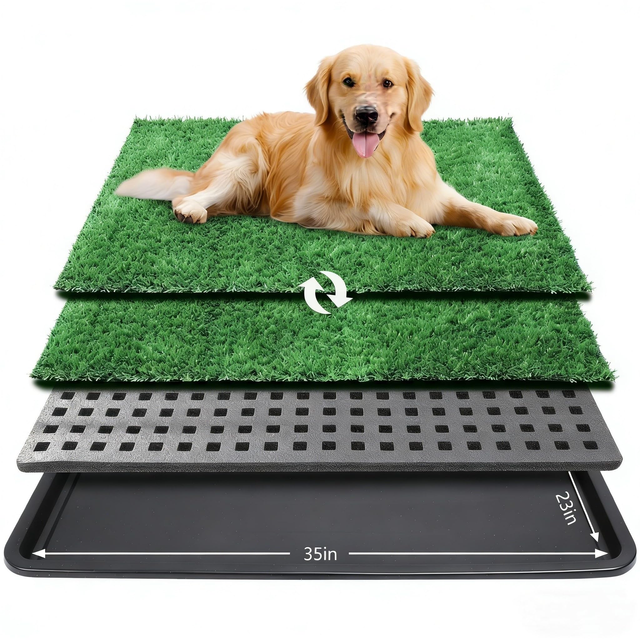 ondware tapete césped para perros con bandeja, entrenamiento cómodo en casa.