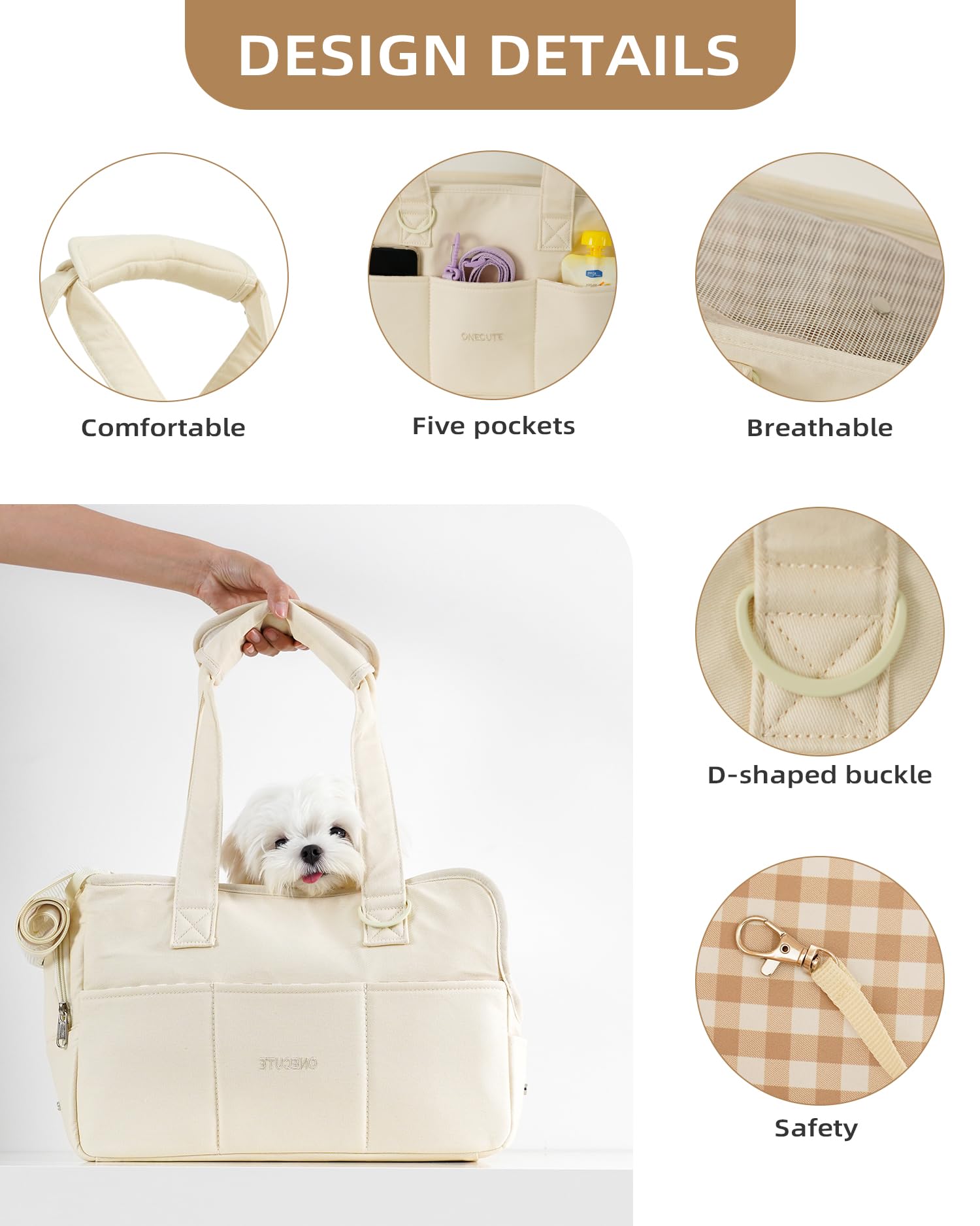 ONECUTE materiales de algodón suaves para un transporte transpirable.