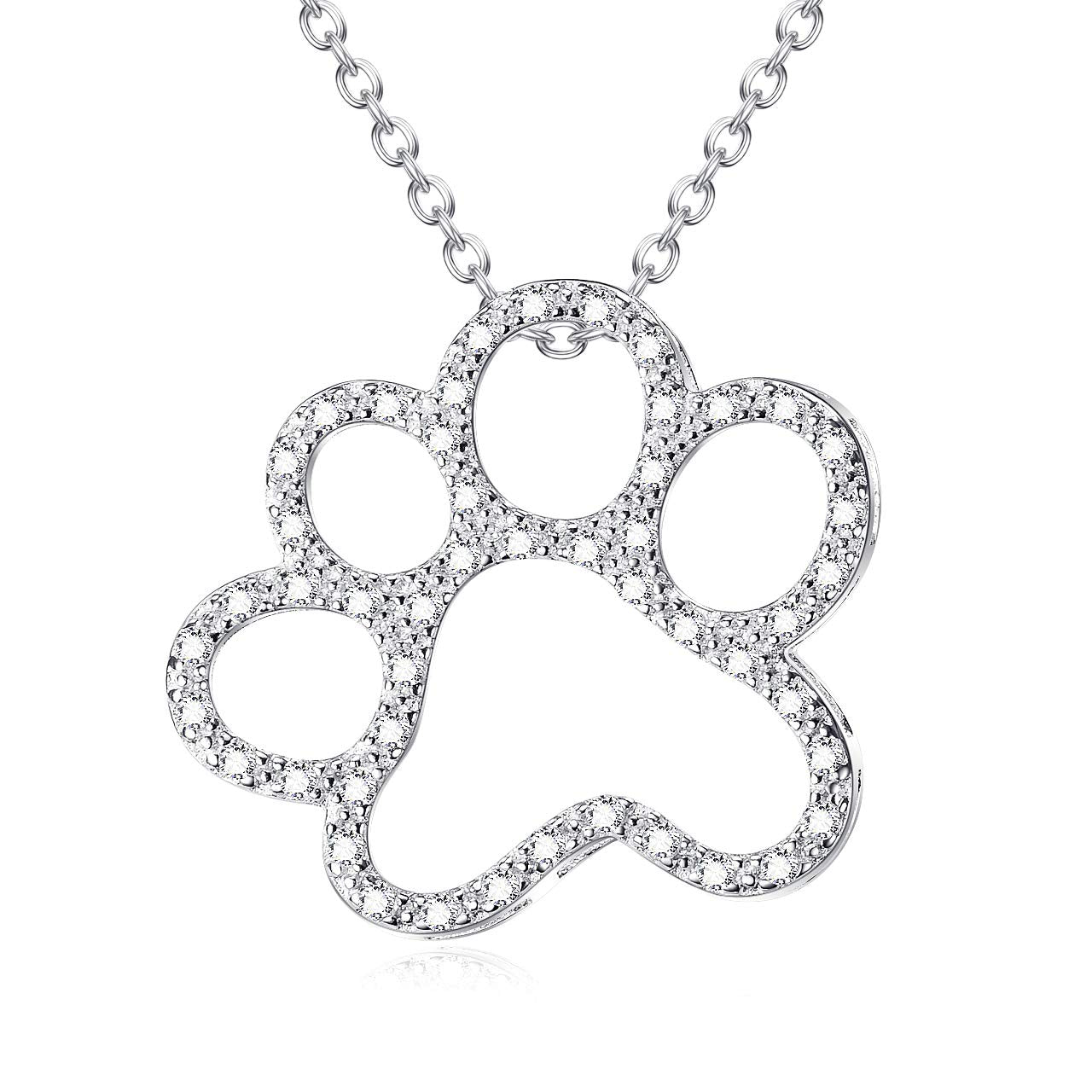 ONEFINITY collar con huella de perro en plata 925, perfecto para uso diario.