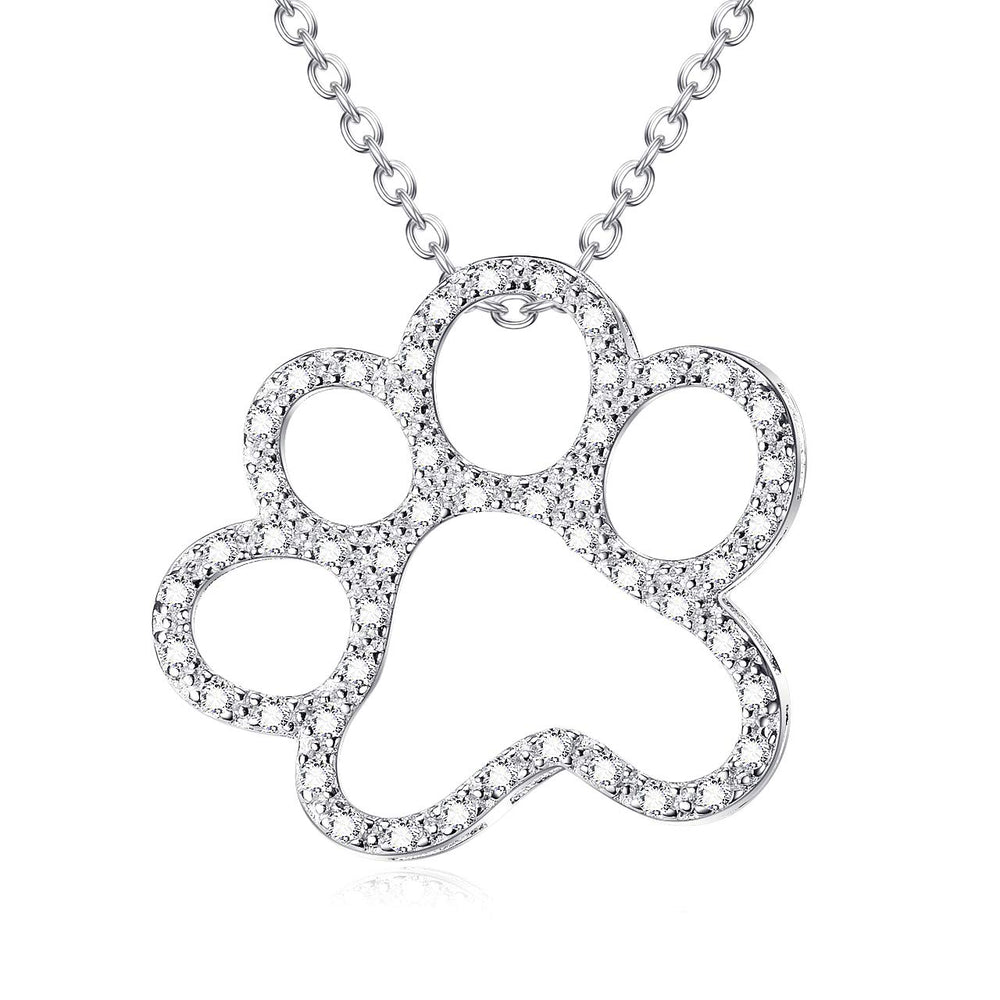 ONEFINITY collar con huella de perro en plata 925, perfecto para uso diario.