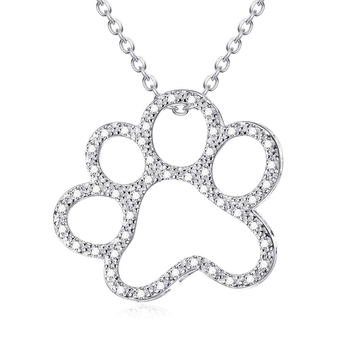 ONEFINITY collar con huella de perro en plata 925, perfecto para uso diario.