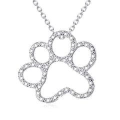 ONEFINITY collar con huella de perro en plata 925, perfecto para uso diario.