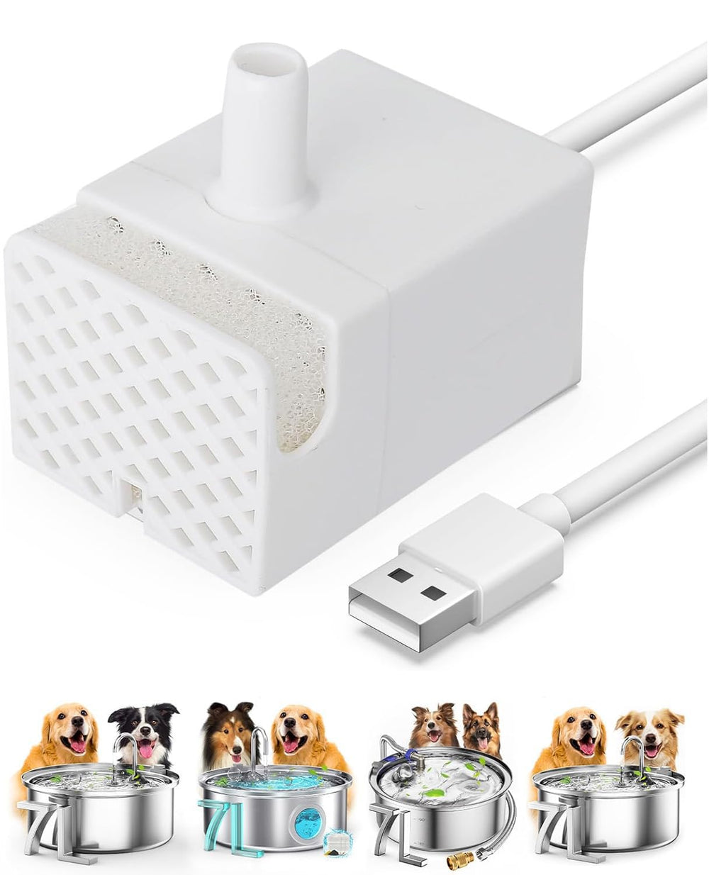 OneisAll fuente-agua-perros-grandes-7l, agua fresca a demanda para grandes perros.