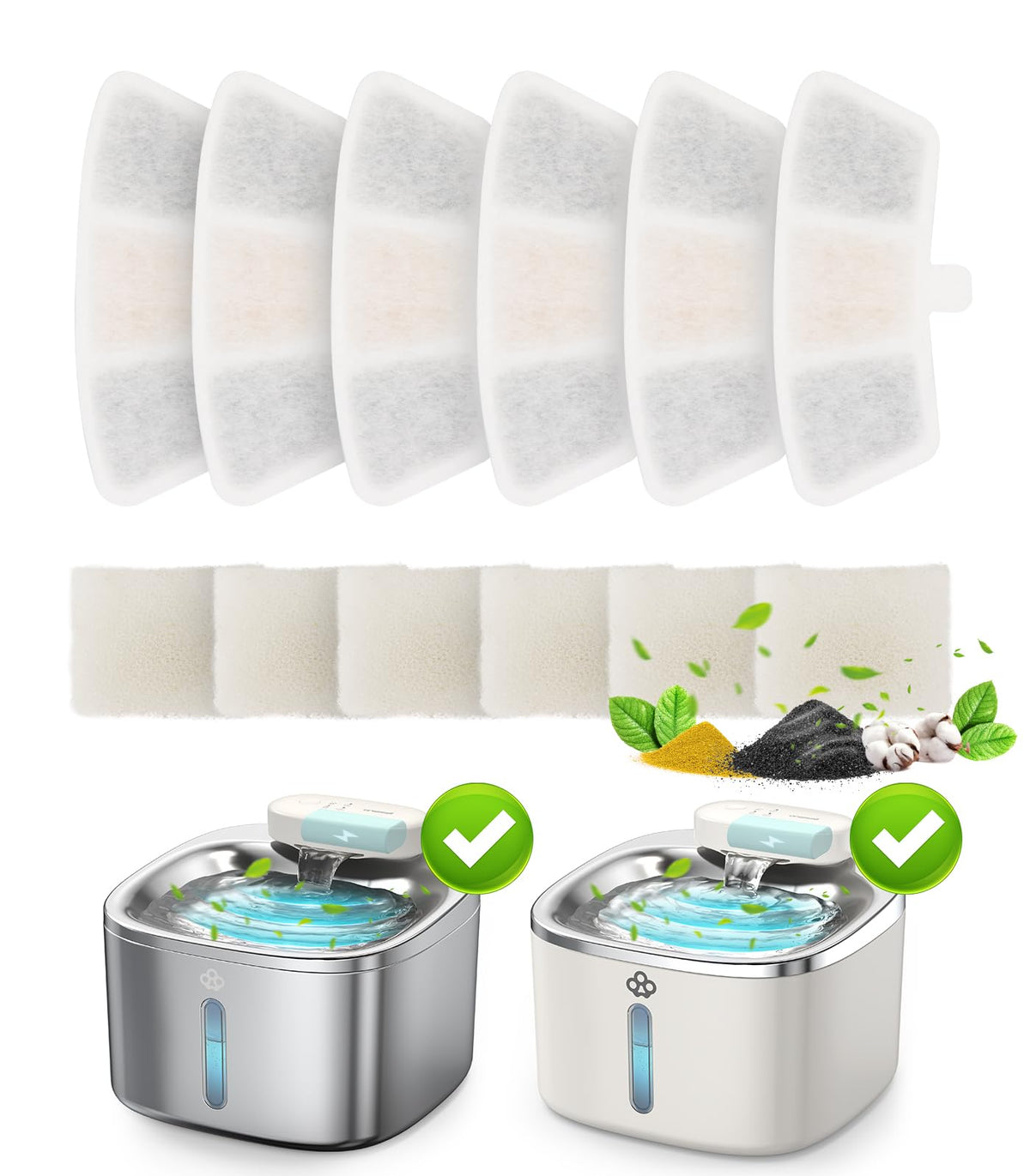 Oneisall PW04 filtros 6 piezas para agua limpia y fresca para gatos