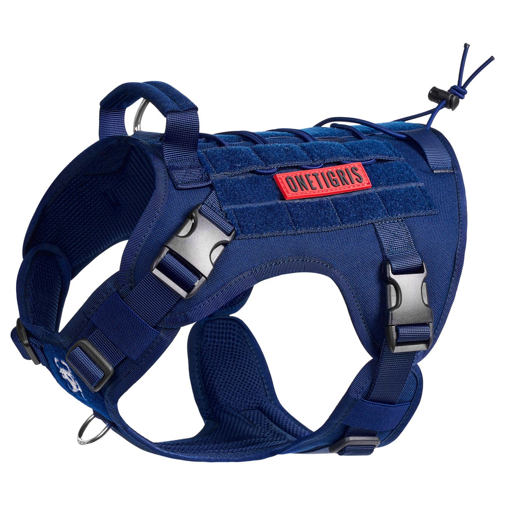 OneTigris arnés táctico para perros, vista frontal con asa superior para control fácil