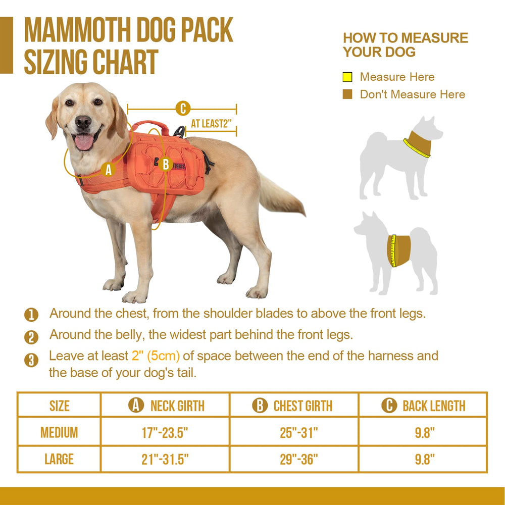 OneTigris Mochila para perro con asa reforzada para maniobras rápidas