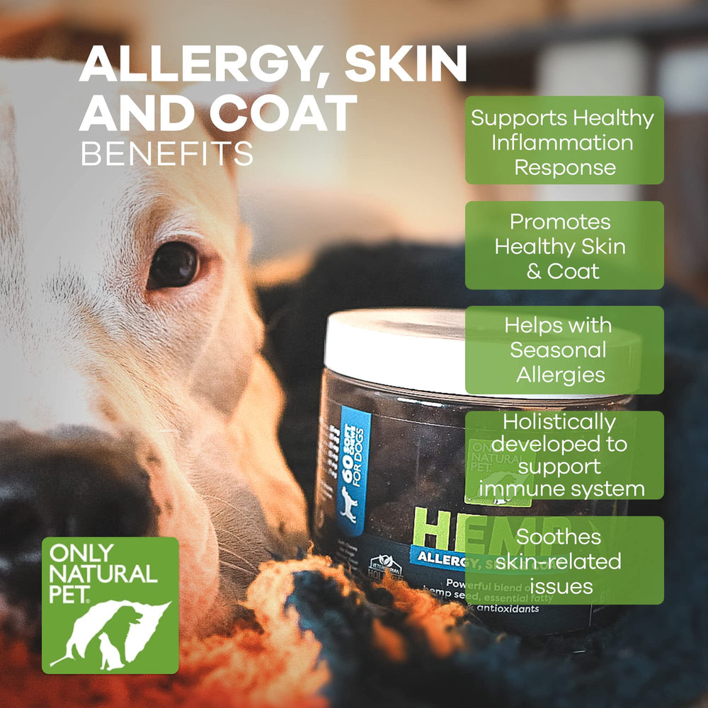 Only Natural Pet Alergia estacional con bromelina y quercetina, apoyo inmunitario.