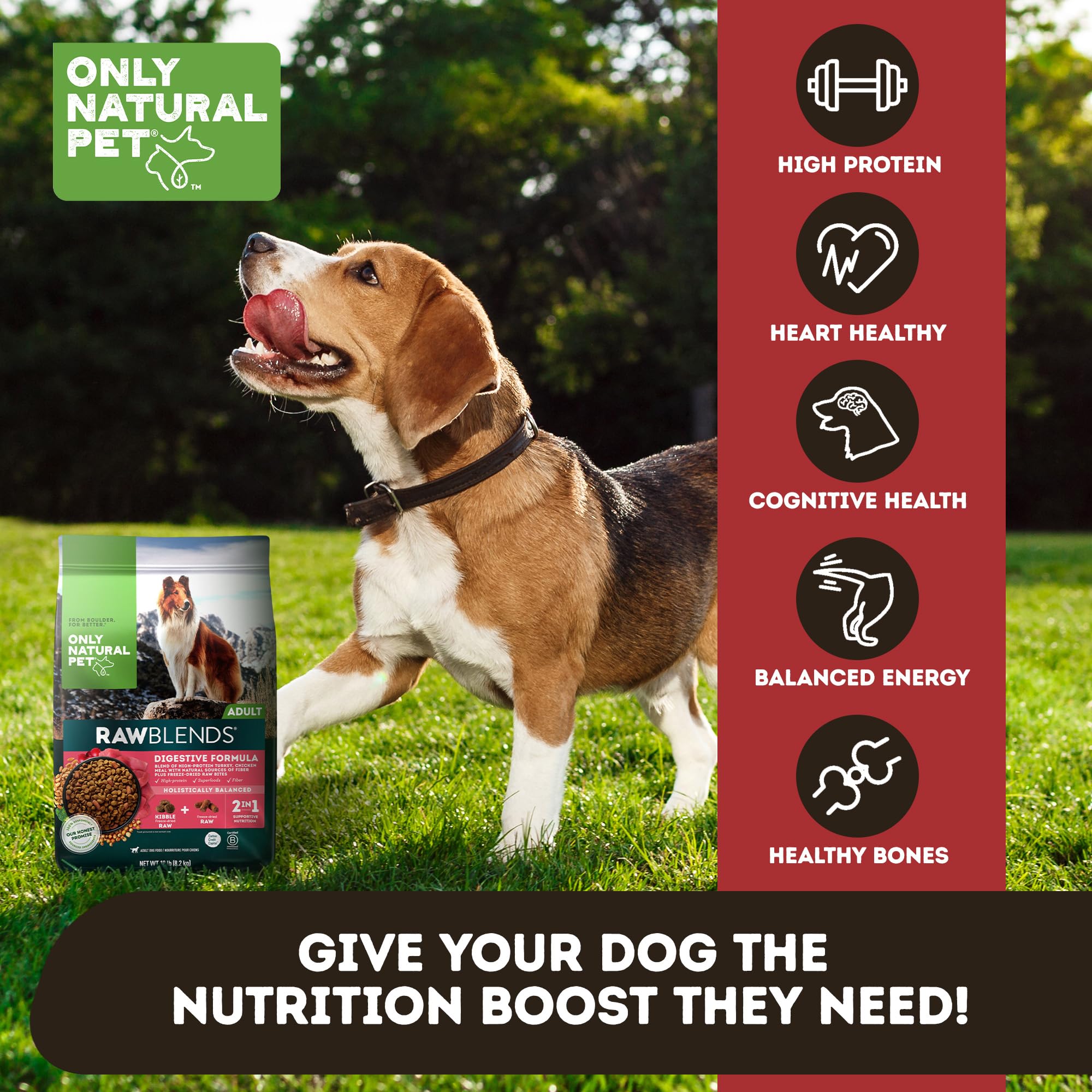 Only Natural Pet Raw Blends Infused Grain Free, ingredientes frescos para una dieta auténtica.