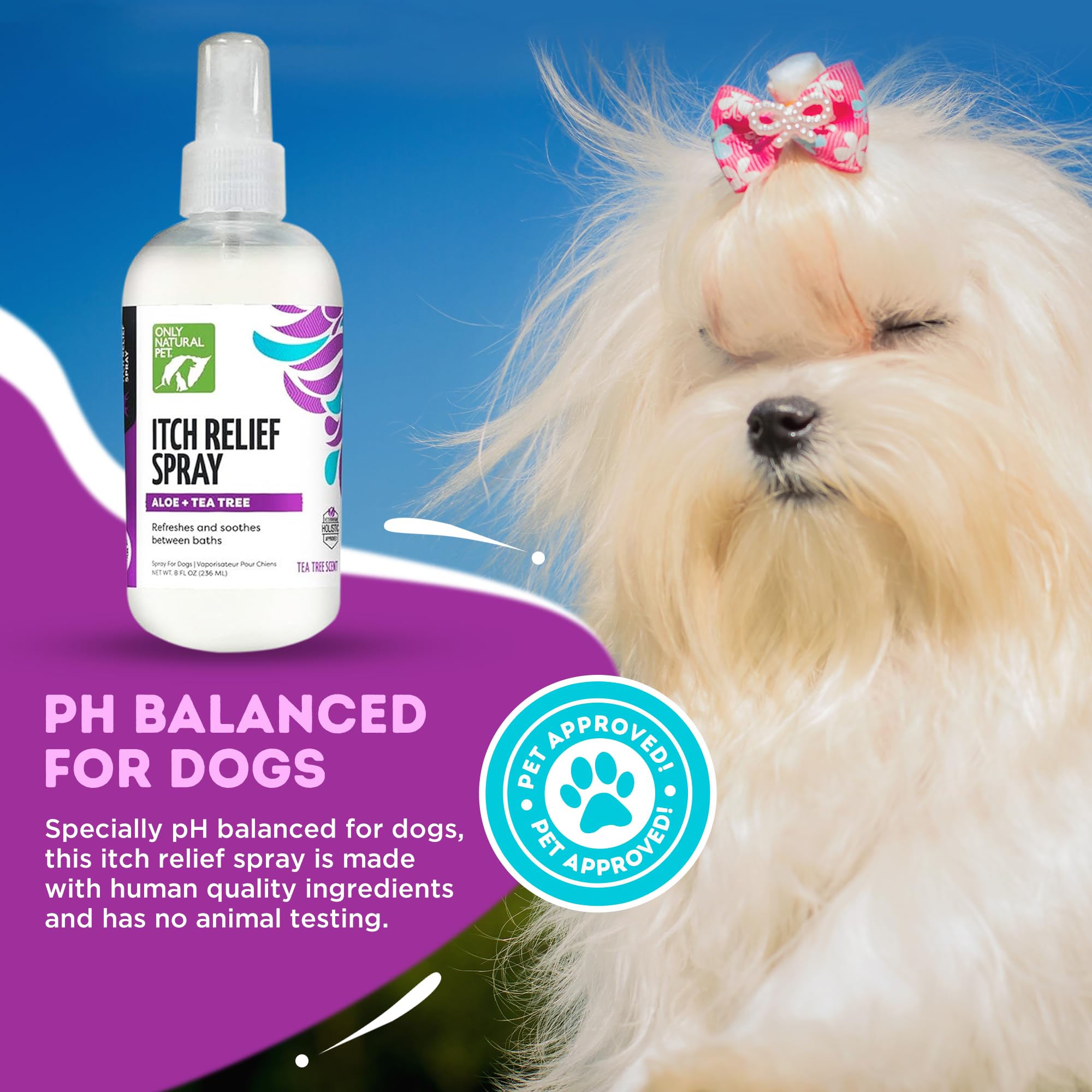 Only Natural Pet aplicación suave en perro con resultado cómodo