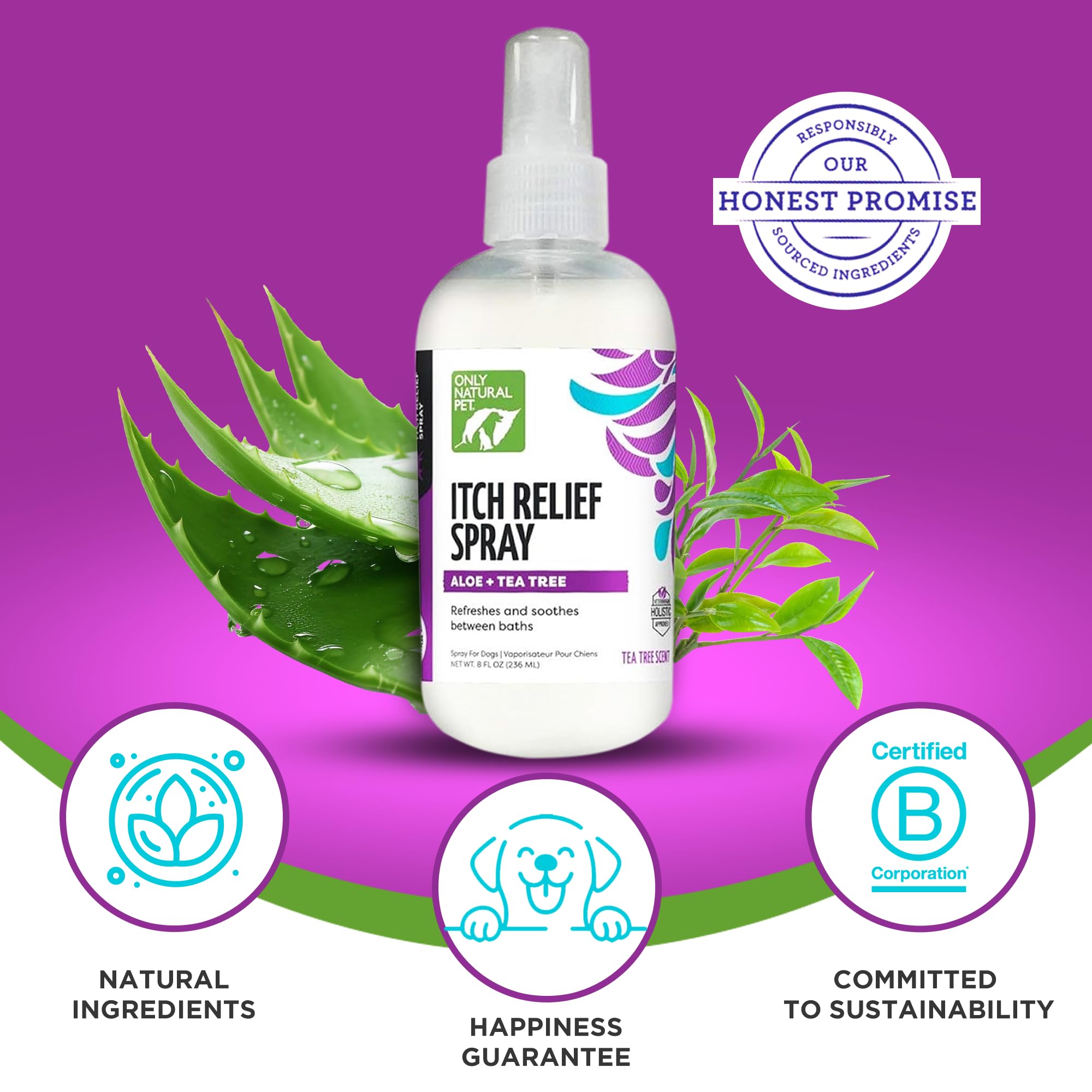 Only Natural Pet spray para perros facilita aplicación suave y rápida