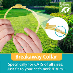 Diseño cómodo del collar Only Natural Pet EasyDefense para gatos.