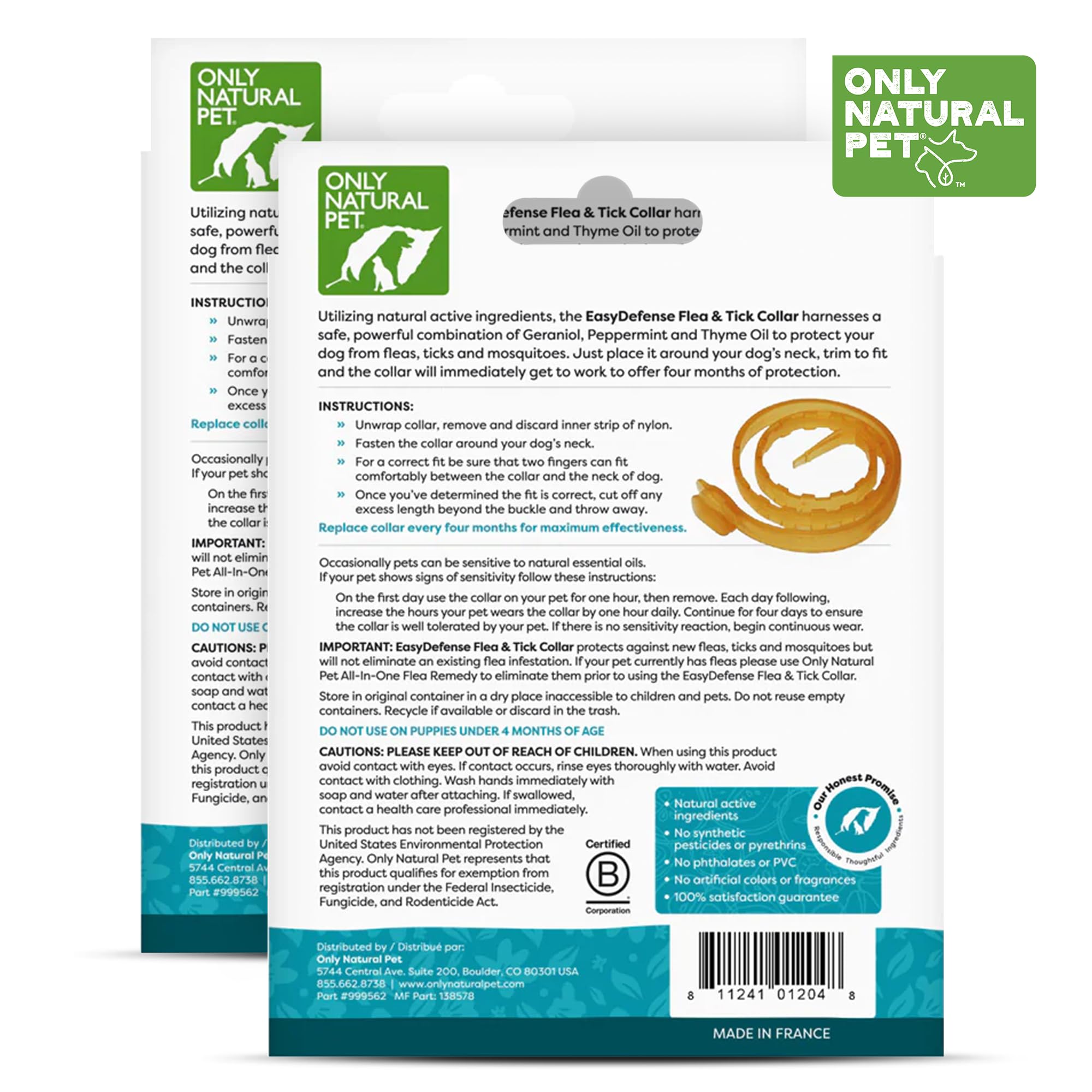 Only Natural Pet EasyDefense collar de talla única para perros, ajuste cómodo.