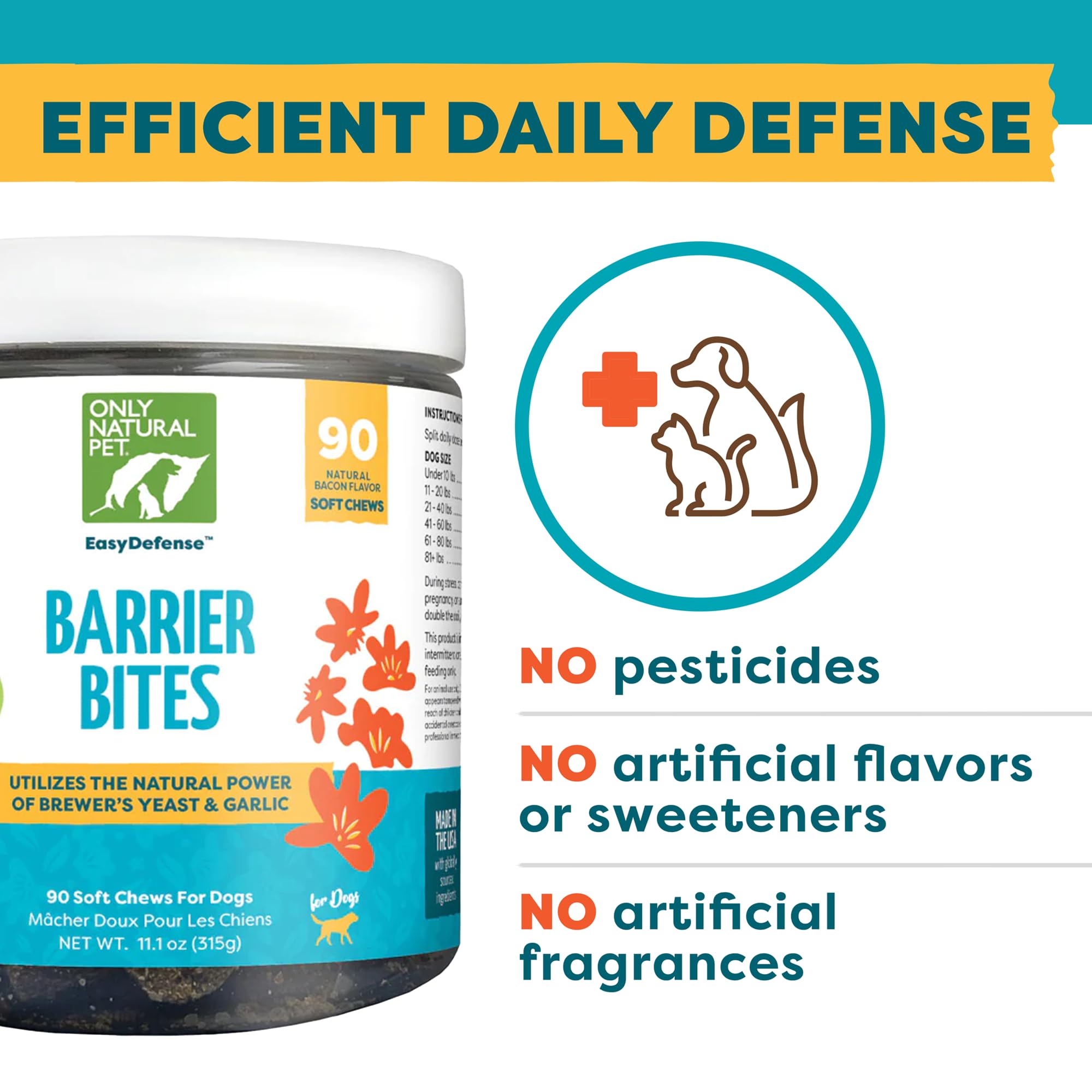 Only Natural Pet EasyDefense Barrier Bites cuidado de piel y pelaje
