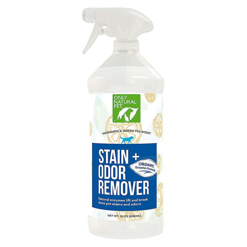 Only Natural Pet eliminador enzimático, botella 32oz, elimina manchas y olores.