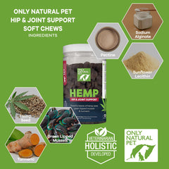 Acercamiento a gomitas de Only Natural Pet, textura masticable.
