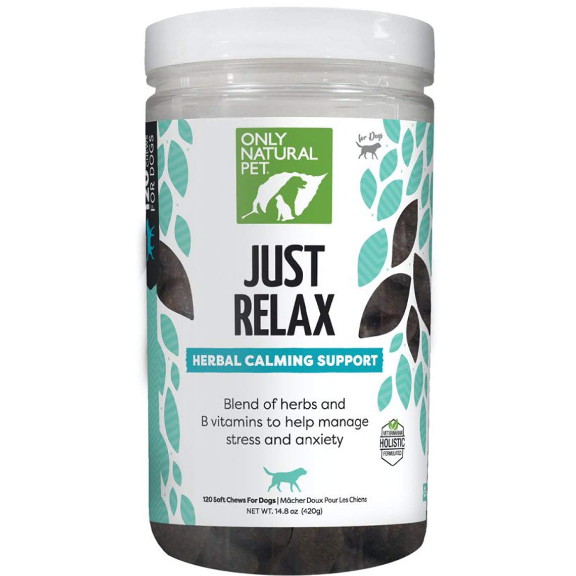 Gomitas calmantes de Only Natural Pet en frasco para perros.
