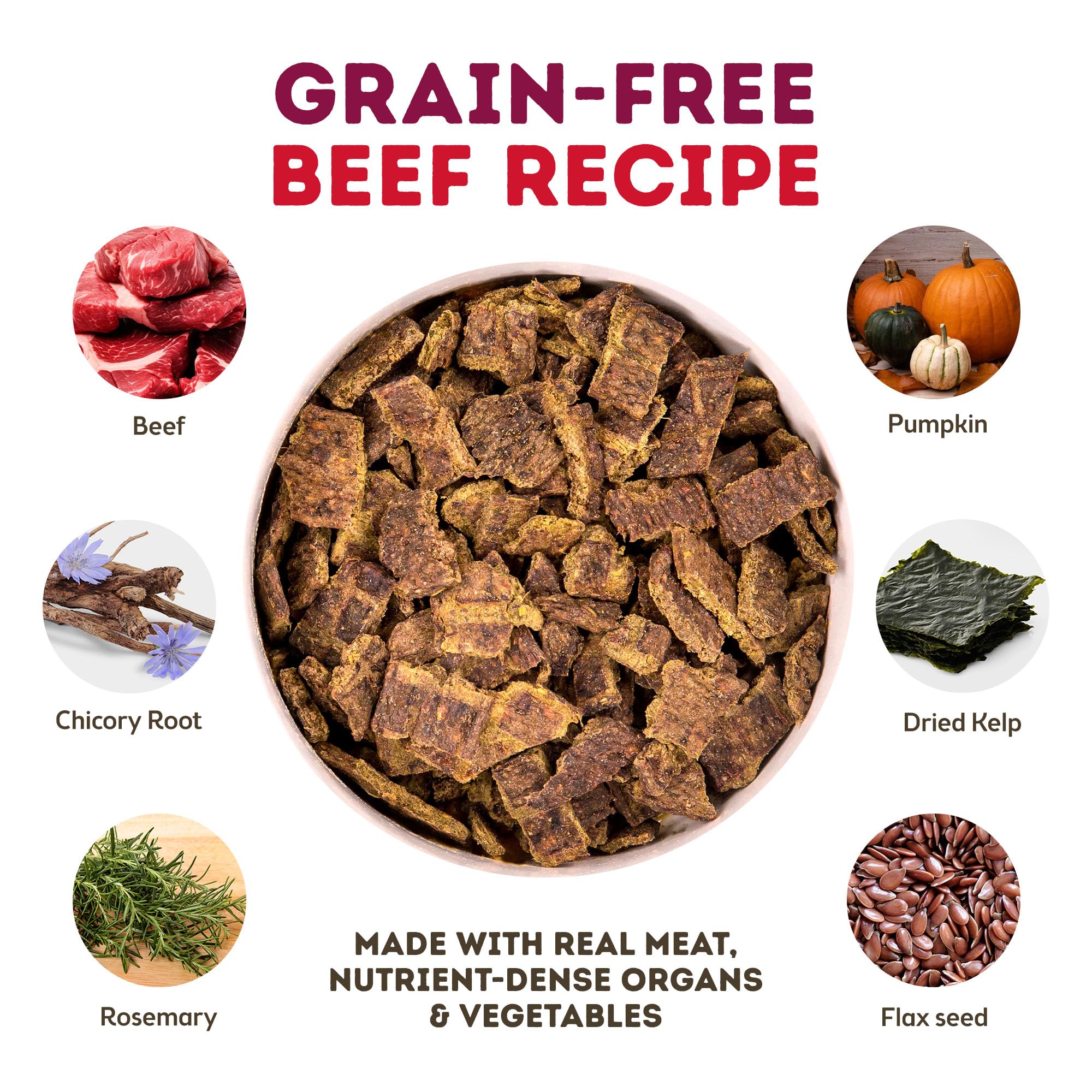 Only Natural Pet MaxMeat carne con calabaza y perejil, sabor natural para perros.