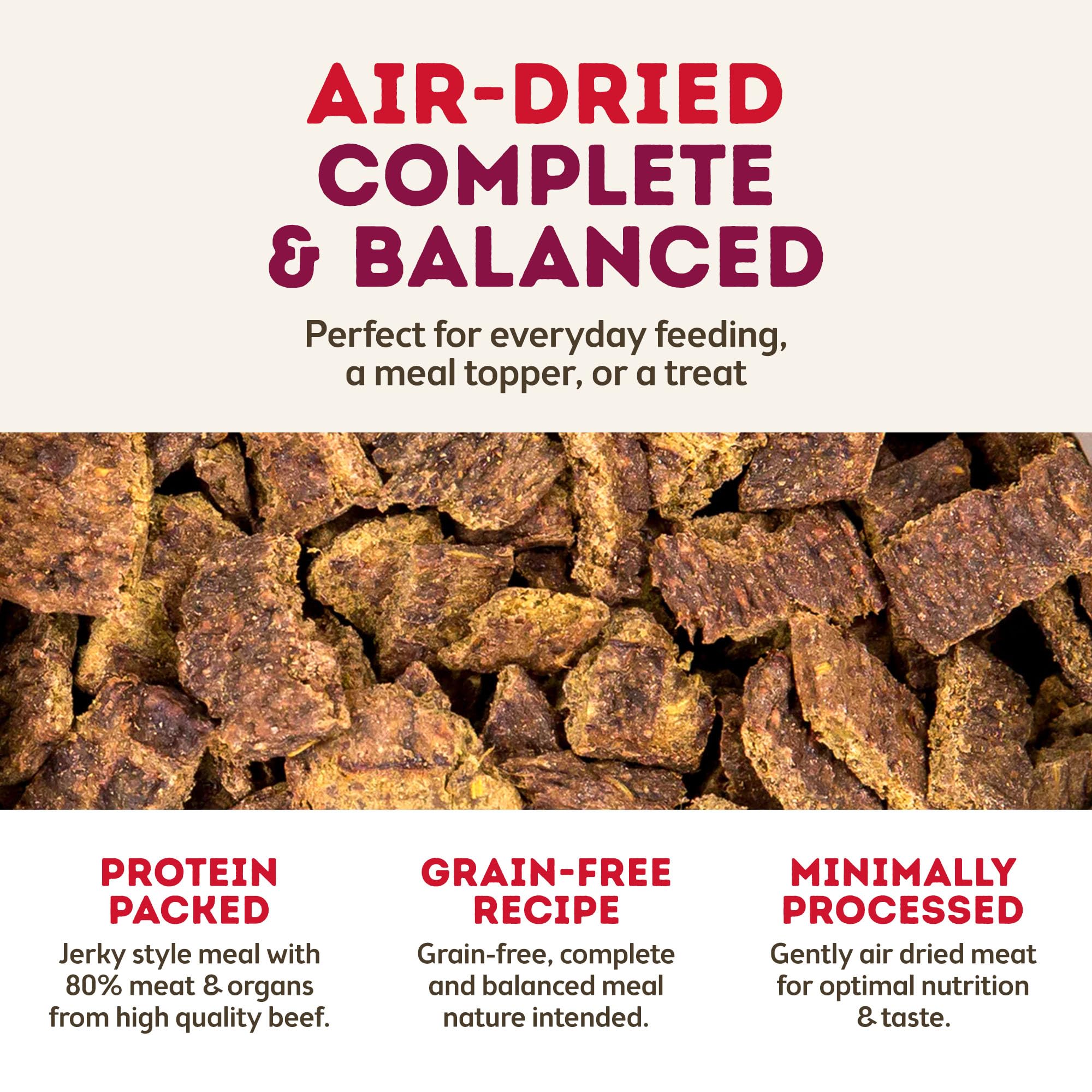 Only Natural Pet MaxMeat servido en plato, complemento nutritivo para la comida diaria.