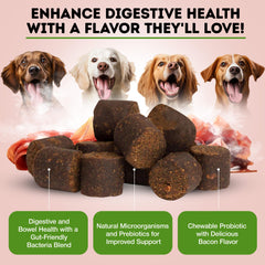 Gomitas de Only Natural Pet con microorganismos bio-disponibles para flora intestinal.